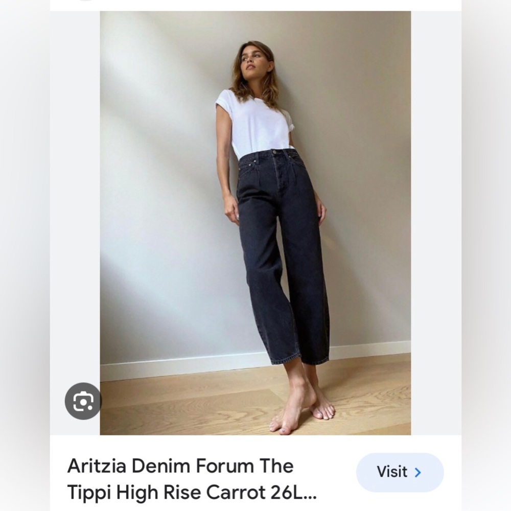 Aritzia Denim Forum “Tippi” High-rise carrot pant in a black denim wash